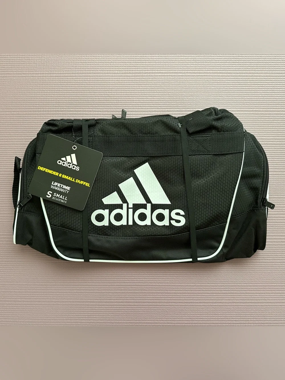 adidas Black Duffel with White Logo